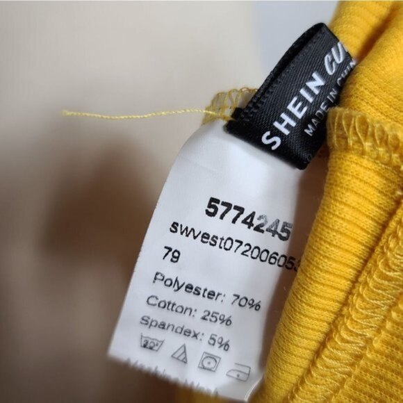 Shein Curve Scalloped Yellow Crop Top 3XL - Picture 4 of 5